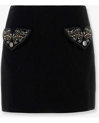 Versace - Virgin Wool Mini Skirt - Lyst