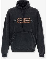 Balenciaga - Cotton Sweatshirt With Hood - Lyst