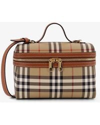 Burberry - Coated Canvas Vanity Check Crossbody Bag With Check Motif - Lyst
