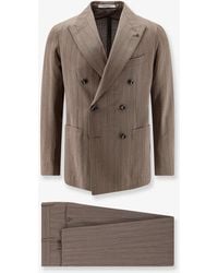 Tagliatore - Double-Breasted Virgin Wool Suit With Herringbone Pattern - Lyst