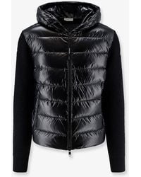 Moncler - Nylon Jacket With Wool And Cashmere Blend Sleeves - Lyst