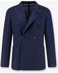 Lardini - Liknit Double-Breasted Blazer - Lyst