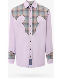 Maison Margiela - Cotton Shirt With Insert With Madras Motif - Lyst