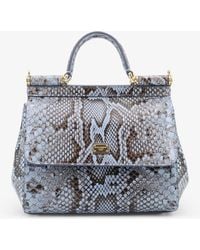 Dolce & Gabbana - Sicily Python Handbag - Lyst