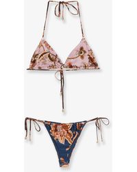 Zimmermann - Aster Nylon Bikini With Paisley Print - Lyst