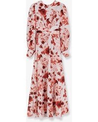 ACTUALEE - Linen And Cotton Blend Long Dress - Lyst