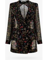 Max Mara - Silk Blazer With Floral Print - Lyst