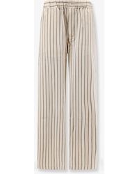 Y-81 - Viscose Trousers With Striped Pattern - Lyst
