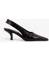 TOTEME - Leather Slingback Pumps With Embossed Croco Print - Lyst