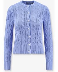 Polo Ralph Lauren - Cotton Cardigan With Contrasting Logo - Lyst