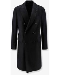 Lardini - Double-Breasted Herringbone Coat - Lyst