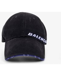 Balenciaga - Cotton Baseball Hat With Distressed Effect - Lyst