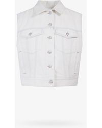 Donna Abbigliamento da Giacche da Panciotti e gilet GILETMM6 by Maison Martin Margiela in Denim di colore Bianco 