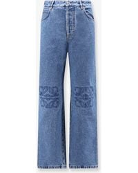 Loewe - Anagram Baggy Jeans With Embroidery On The Front - Lyst