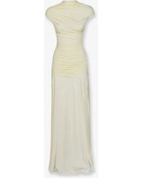 Self-Portrait - Self Portrait Draped Jersey Long Dress - Lyst