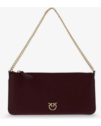Pinko - Horizontal Flat Leather Crossbody Bag - Lyst