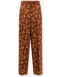 Dries Van Noten - Viscose Blend Trousers With Floral Pattern - Lyst