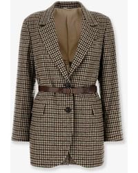 Brunello Cucinelli - Madras Blazer With Belt - Lyst