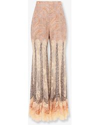 Zimmermann - Valiant Panelled Flare Silk Trousers - Lyst