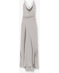 ACTUALEE - Abito Lungo Con Strass All-Over - Lyst