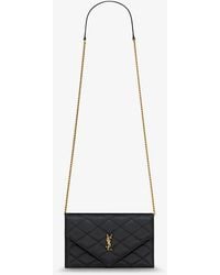 Saint Laurent - Paris Leather Crossbody Bag With Metal Cassandre Logo - Lyst