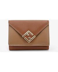 Fendi - Ff Diamonds Micro Trifold Leather Wallet - Lyst