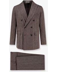 Tagliatore - Double-Breasted Linen Blend Suit - Lyst