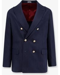 Brunello Cucinelli - Silk And Linen Blazer - Lyst