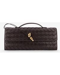 Bottega Veneta - Andiamo Leather Clutch With Intrecciato Motif - Lyst