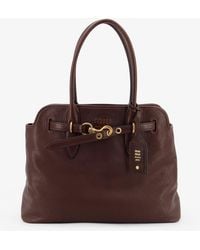Miu Miu - Aventure Leather Handbag With Front Lettering Logo - Lyst