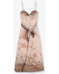 Zimmermann - Dress Alchemy Silk-Linen - Lyst