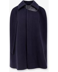 Bottega Veneta - Wool And Cashmere Cape With Intrecciato Leather Detail - Lyst