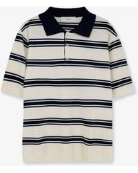 DUNST - Striped Cotton Polo Shirt - Lyst