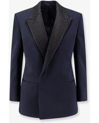 Bottega Veneta - Wool Blazer With Intrecciato Detail - Lyst
