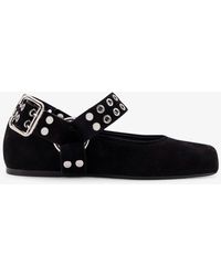 Alaïa - Suede Ballet Flats 'Biker' - Lyst