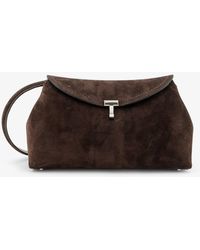 TOTEME - Suede T-Lock Clutch - Lyst