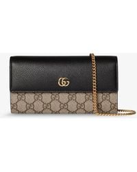 Gucci - Gg Marmont Leather And Gg Supreme Fabric Crossbody Bag - Lyst