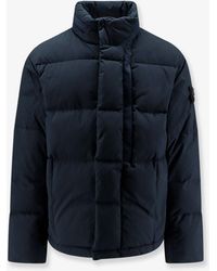 Stone Island - Cotton Nylon Tela Down Jacket With Iconic Patch - Lyst