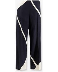 Alberta Ferretti - Viscose Trousers With Bicolor Print - Lyst