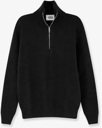 Alpha Studio - Wool And Cashmere Half-Zip Cardigan - Lyst