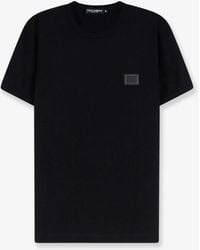 Dolce & Gabbana - Cotton T-Shirt With Iconic Detail - Lyst