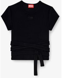 DIESEL - T-Bunny-Tail-S1 Cotton T-Shirt With Tie Bands - Lyst