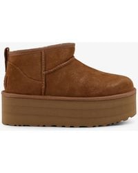 UGG - Suede Shearling-Lined Platform Ankle Boots - Lyst