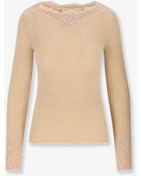 Valentino - Cashmere Sweater With Lace Inserts - Lyst