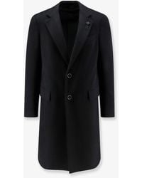Lardini - Single-Breasted Coat With Iconic Brooch - Lyst