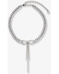 Self-Portrait - Self Portrait Double Crystal Bow Choker - Lyst