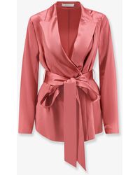 JOSEPH - Double-Breasted Satin Blazer - Lyst