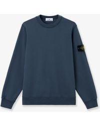 Stone Island - Cotton Sweatshirt With Side Logo Patch - Lyst