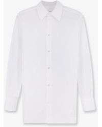 Saint Laurent - Cotton Shirt With Cassandre Embroidery - Lyst