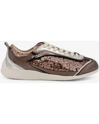 Pinko - Reby 10 Mirror Fabric Sneakers With Sequins - Lyst